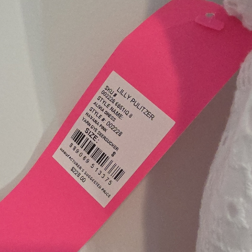 Lilly Pulitzer Women's White Lace and Pink Striped Dress - Picture 9 of 9